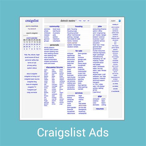 Www craigslist detroit - Keep your post short and on point. There are women still active on Craigslist. 3. Wait for women to respond. Once your post is live, hopefully, a few women respond. Once women respond, the messaging is on you. Try to find out if you're on the same page and move offline as quickly as possible.